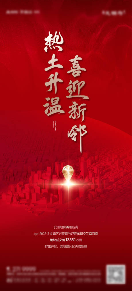 房地产拿地地块热土海报