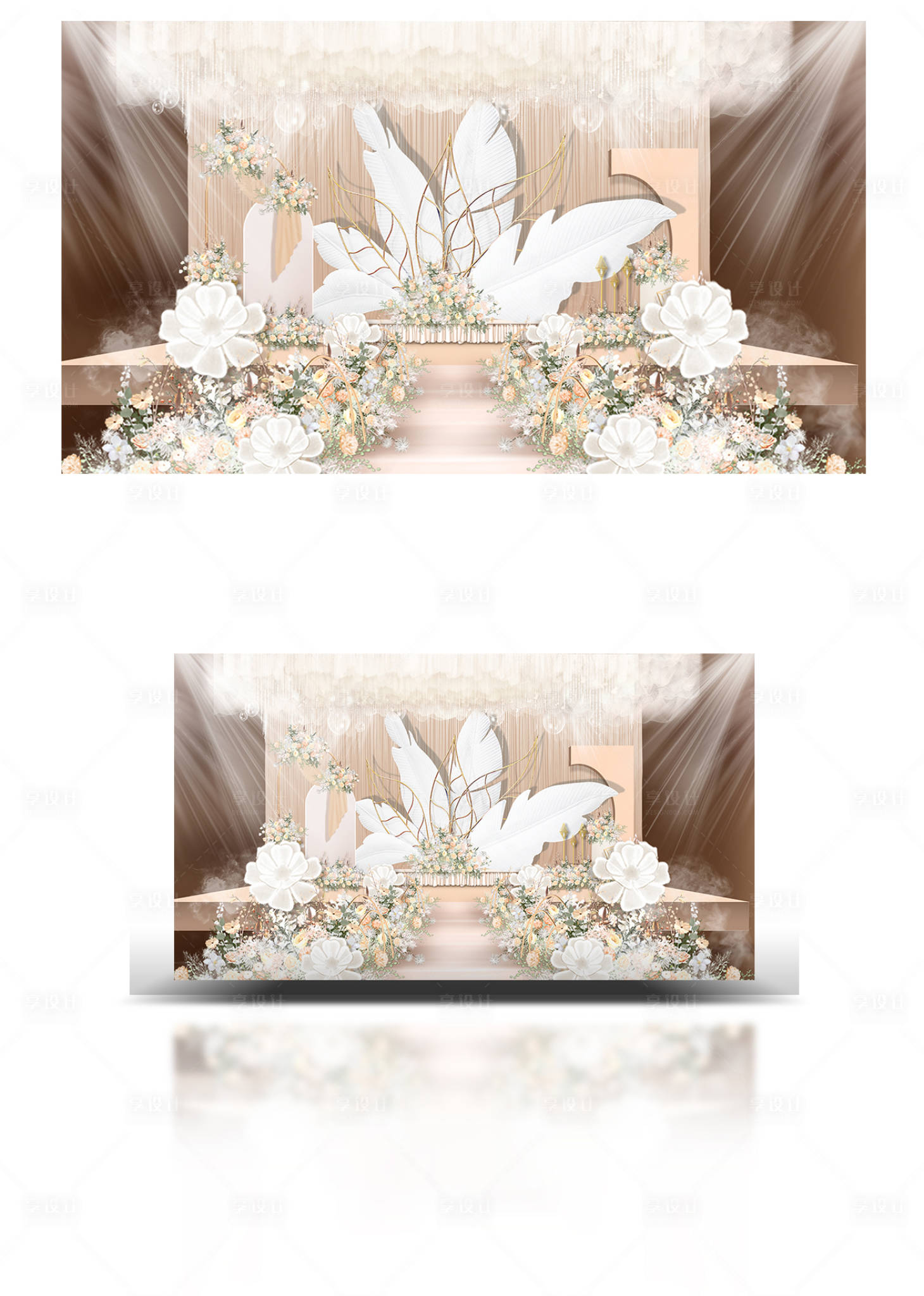 源文件下載【享設計】搜索編號：46540005413071662【香檳色婚禮設計】
