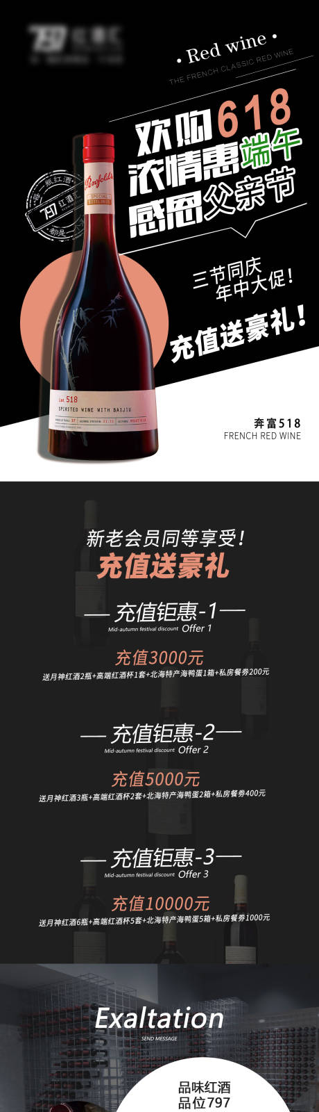 源文件下载【红酒端午节618父亲节促销长图】编号：11390011890467406