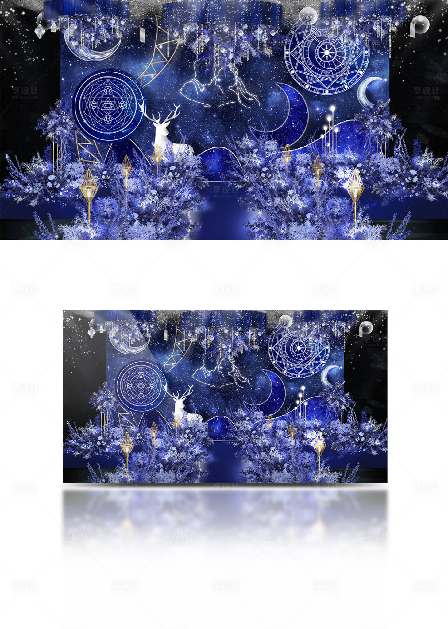 源文件下載【享設(shè)計(jì)】搜索編號(hào)：18440005517505899【星空藍(lán)大氣夢(mèng)幻婚禮舞臺(tái)背景設(shè)計(jì)】