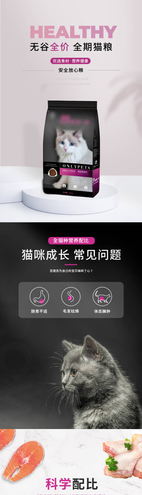 源文件下载【猫粮狗粮宠物食品详情页电商设计】编号：26840011477949575