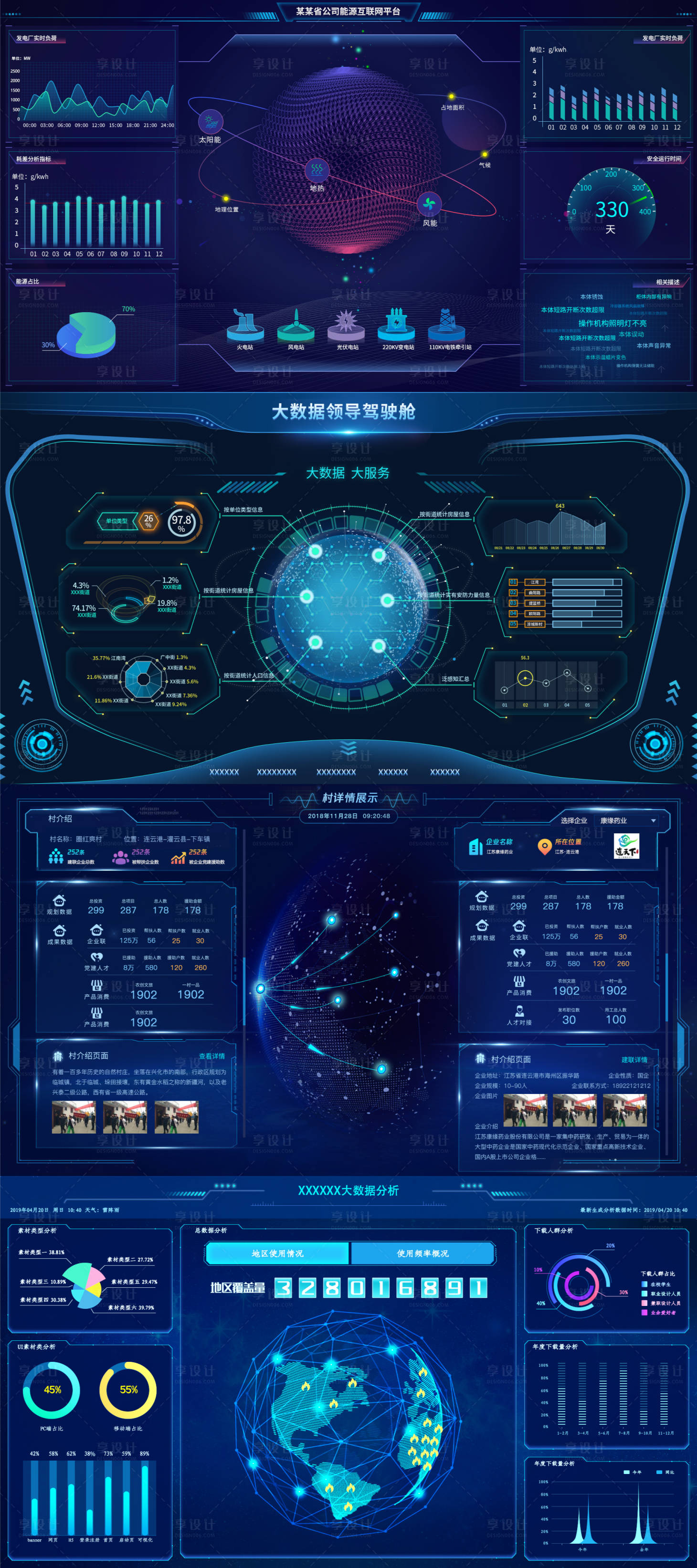 源文件下载【享设计】搜索编号：93440011742264757【村详情展示软件UI界面】