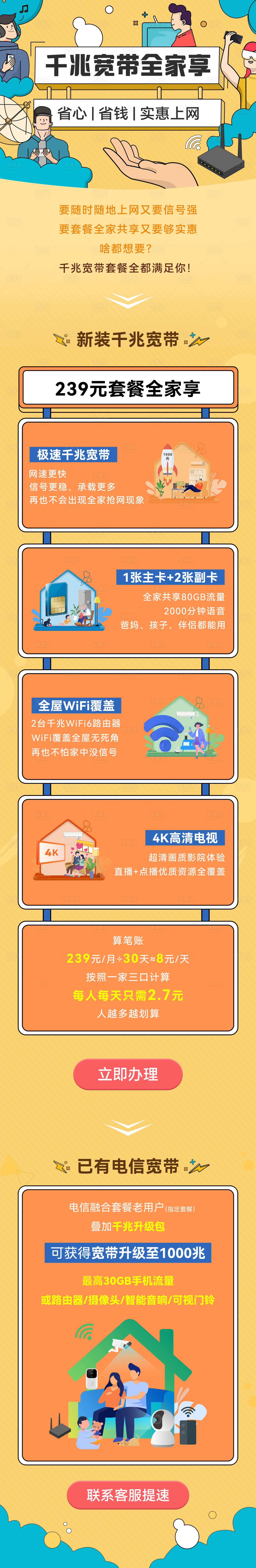 源文件下载【享设计】搜索编号：24430011566844264【千兆宽带全家享长图】