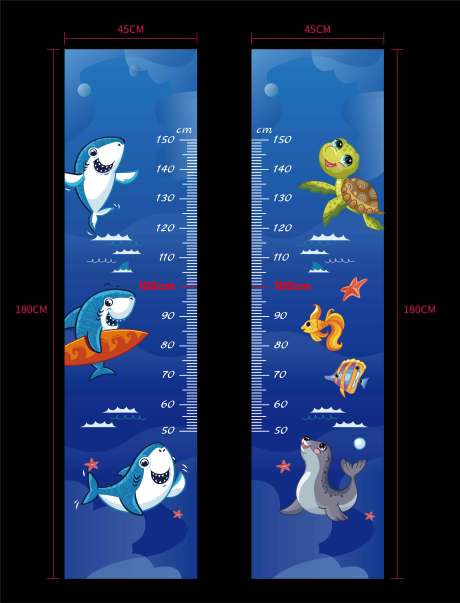 编号：20220814095610717【享设计】源文件下载-儿童海洋动物身高标尺海报
