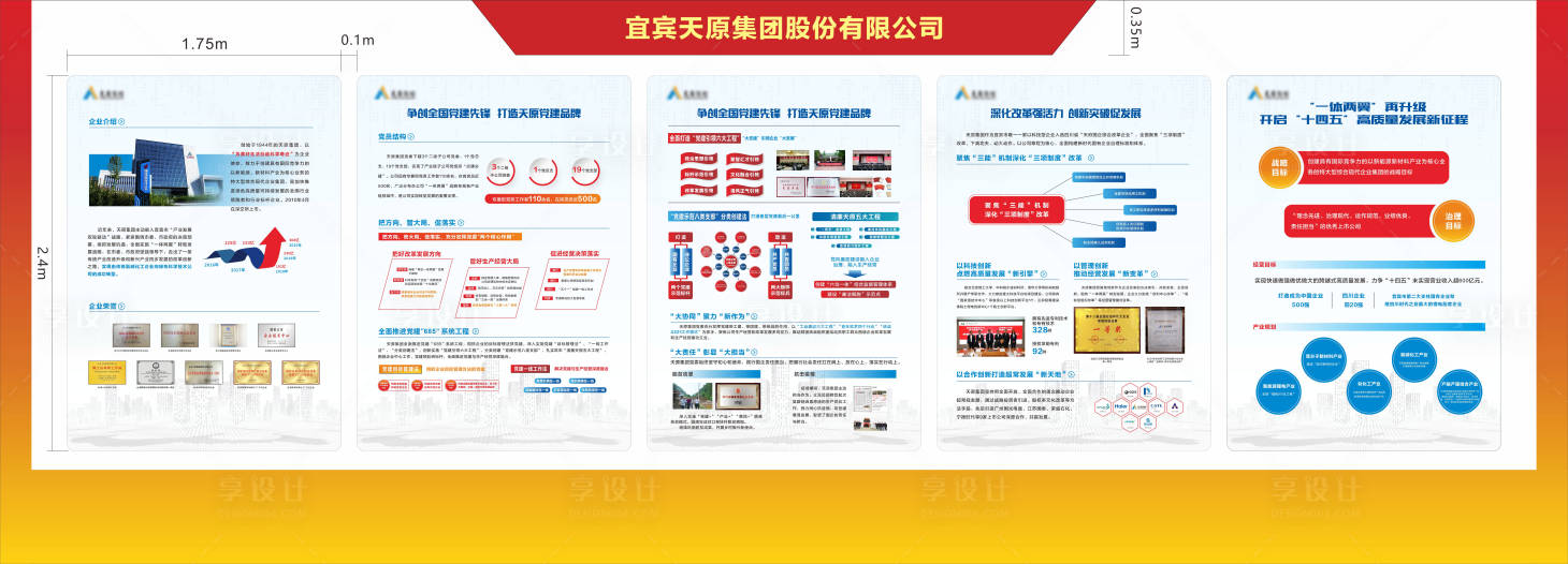 源文件下载【享设计】搜索编号：76480011855351842【天原集团企业文化展板】