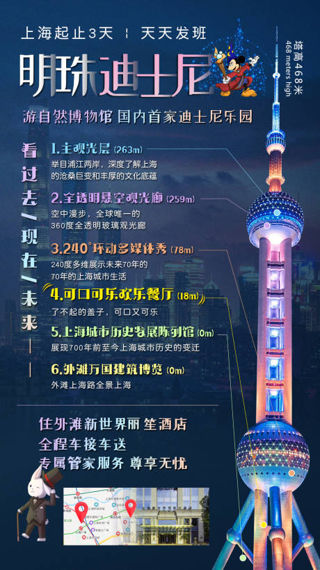 上海东方明珠迪士尼旅游海报