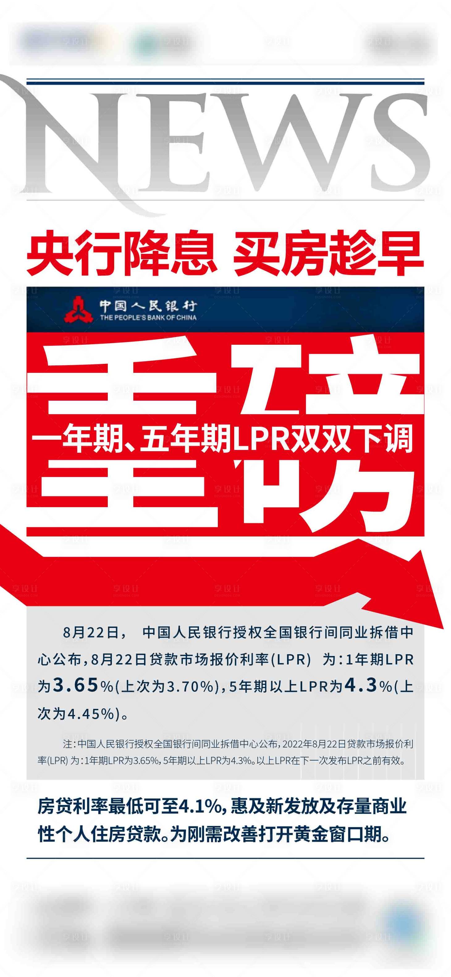 源文件下载【地产央行降息海报】编号：99940011789375647