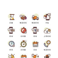 卡通时间类扁平风UI图标iconAI 设计素材和海报模板免费下载-享设计