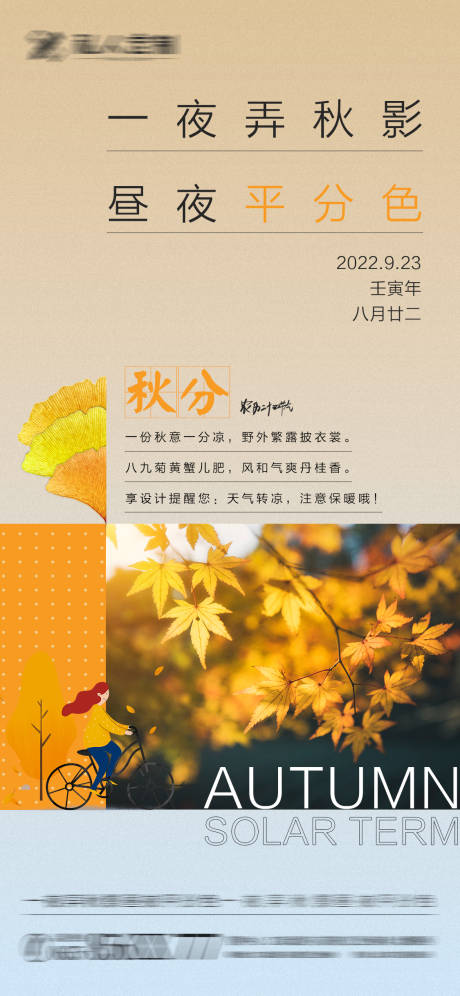 源文件下载【秋分海报】编号：26990012315664011