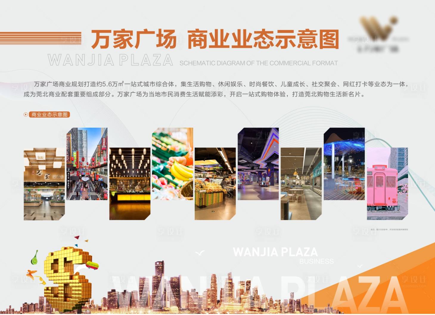 源文件下载【享设计】搜索编号：96320012356444144【商业业态示意图】