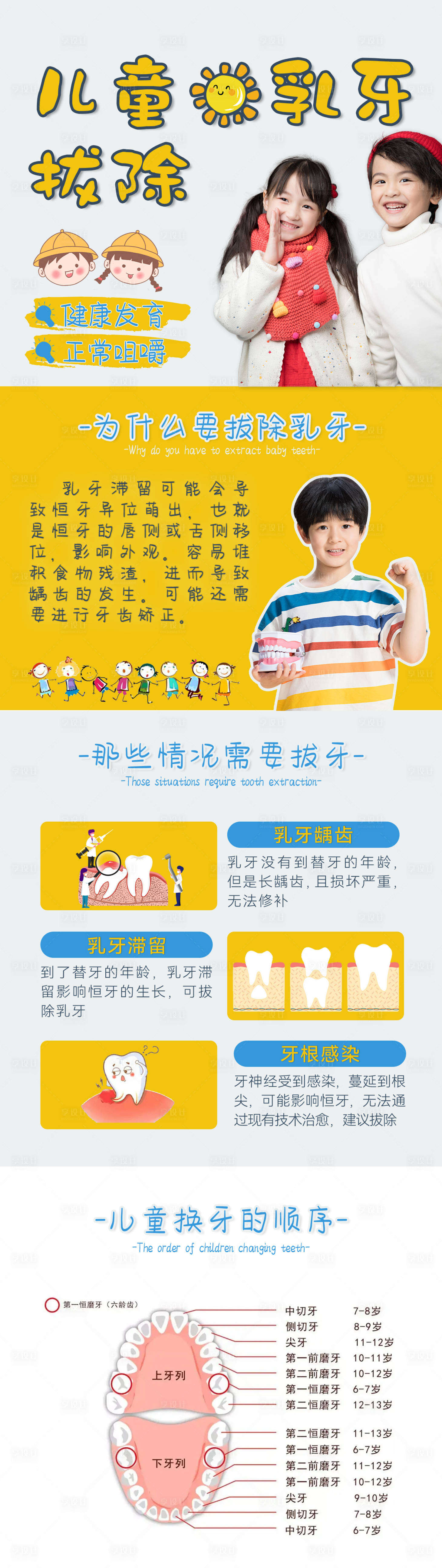 源文件下載【享設計】搜索編號：92250012317107260【兒童乳牙拔出長圖海報】