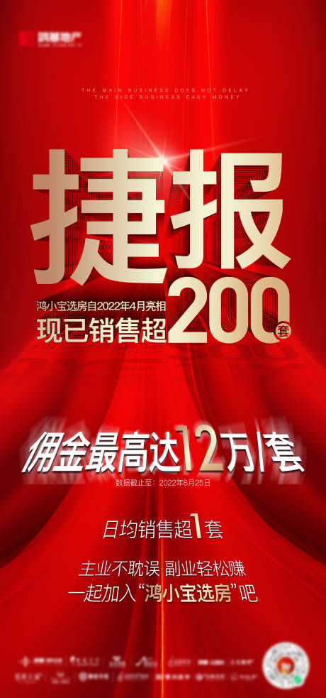 源文件下载【地产红色热销数据大字报海报】编号：25590011987965427
