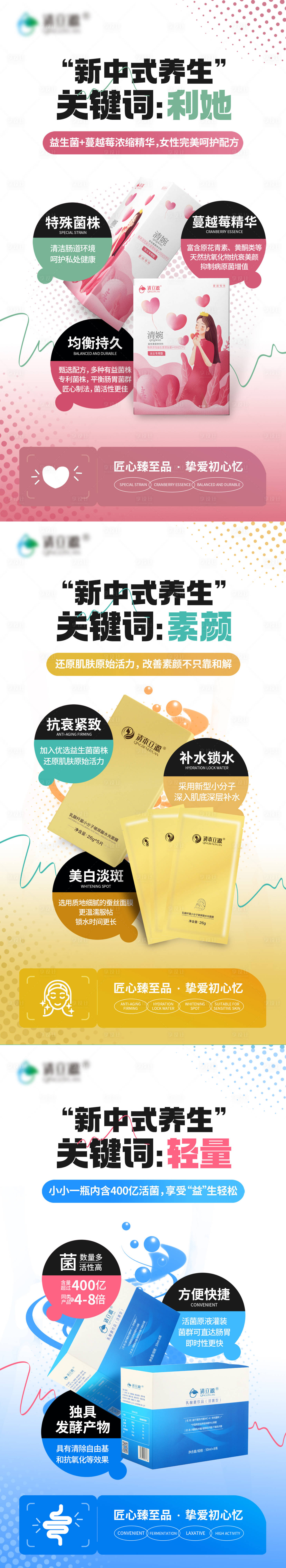 源文件下载【商品营养品美容护理系列海报】编号：69570012275663444