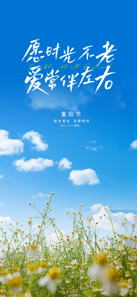 源文件下载【重阳节蓝天海报】编号：94410012487411175