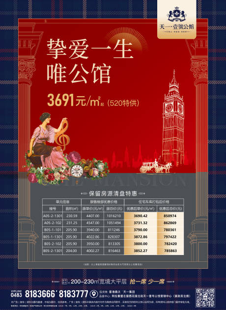 源文件下载【地产公馆英伦大平层价值点海报】编号：46320012168336517