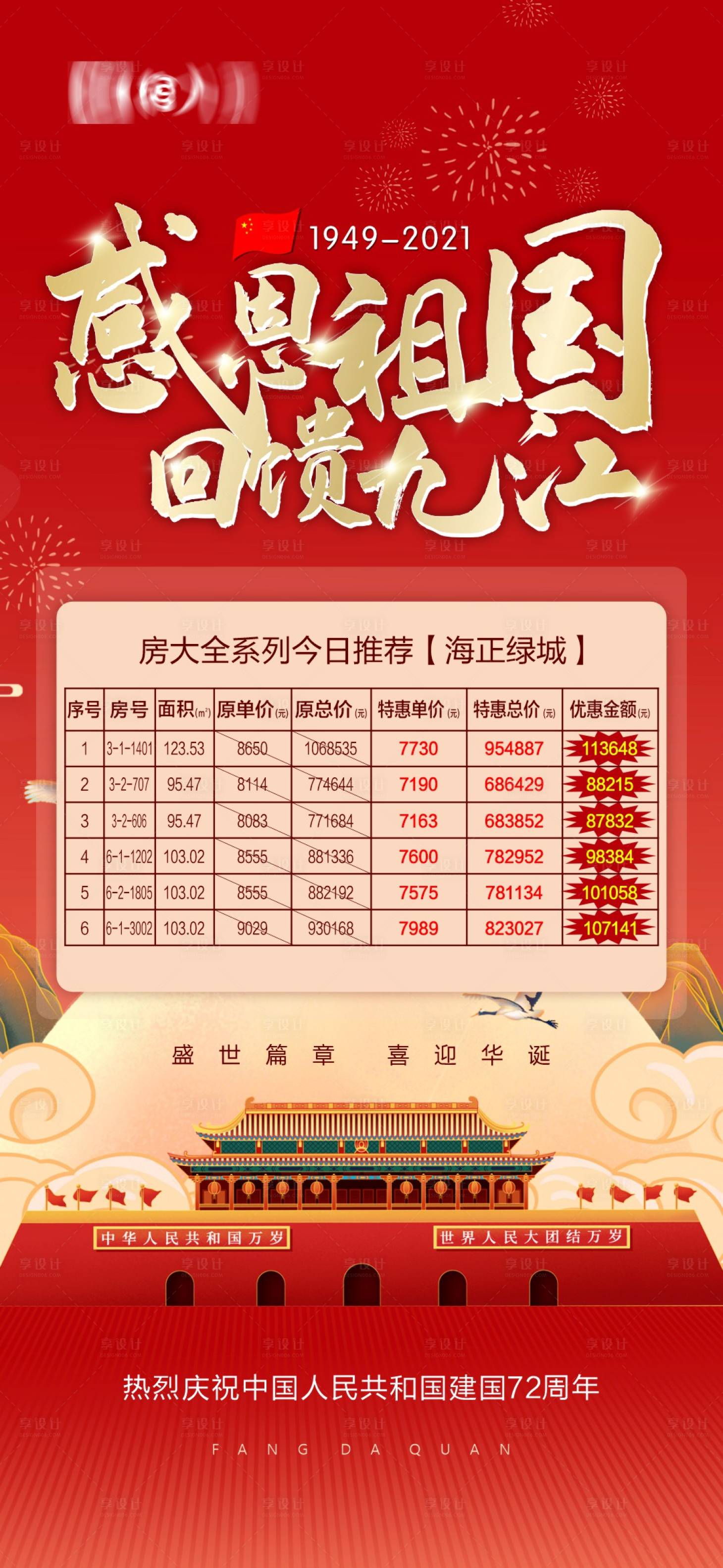 源文件下載【享設計】搜索編號：77930012433271539【國慶特價房海報】