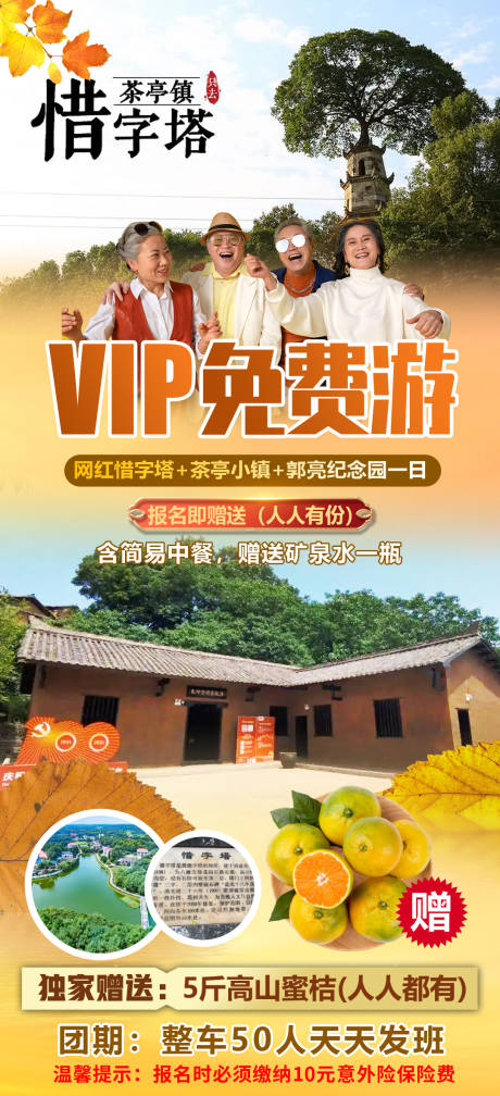 源文件下载【夕阳红VIP免费游旅游海报】编号：20220921222015365