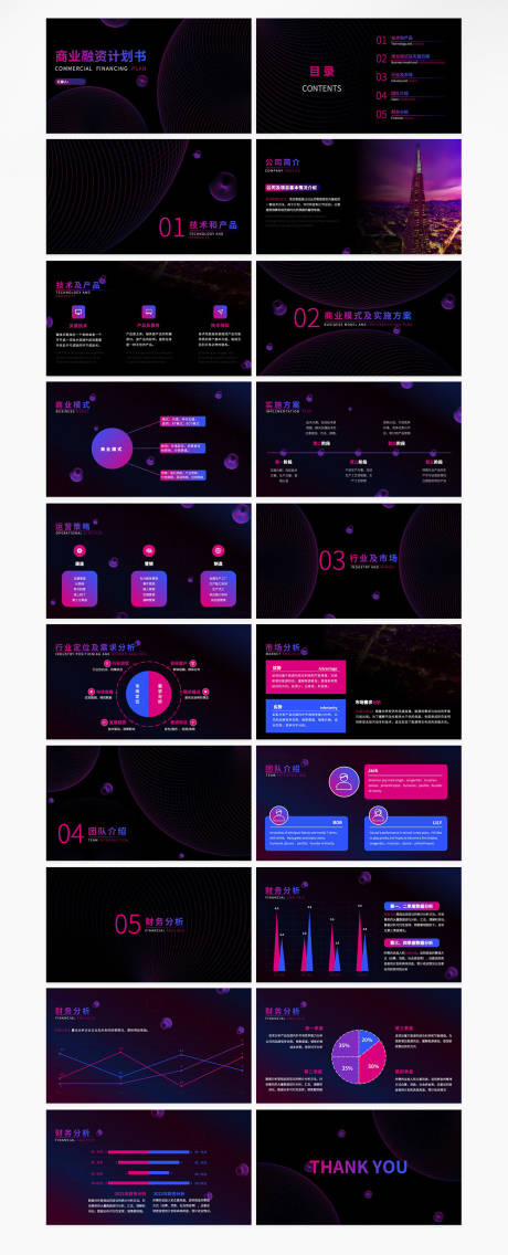 源文件下载【渐变科技风商业融资计划书ppt】编号：20220914091705989