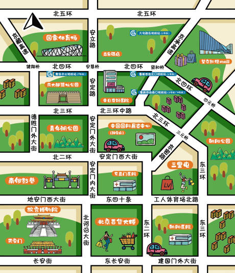源文件下载【北京手绘地图海报】编号：71050012043577148