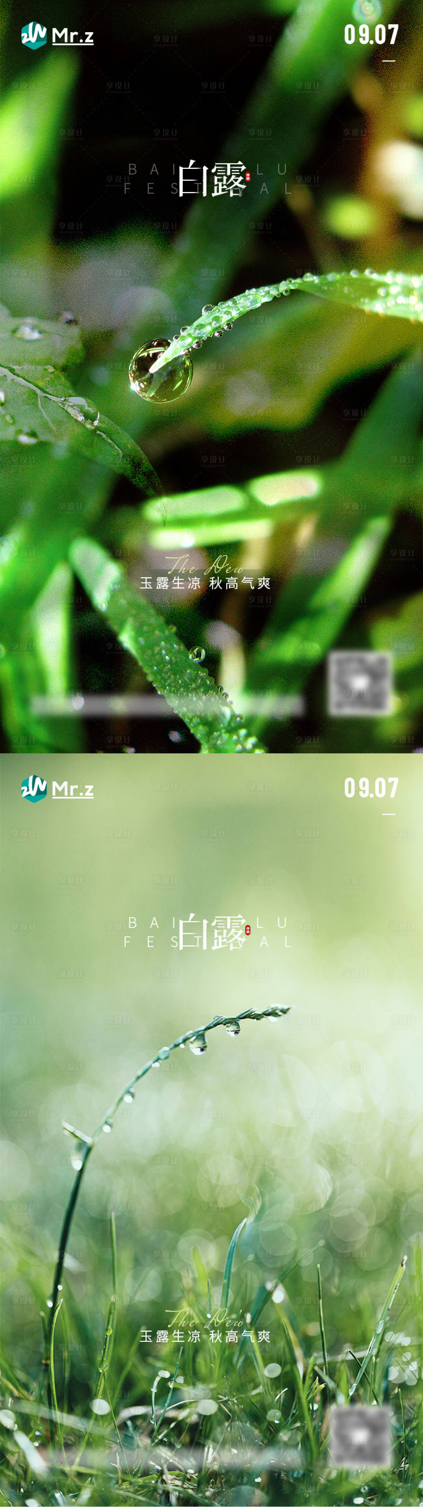 源文件下載【享設計】搜索編號：75320012070137545【白露節氣系列海報】