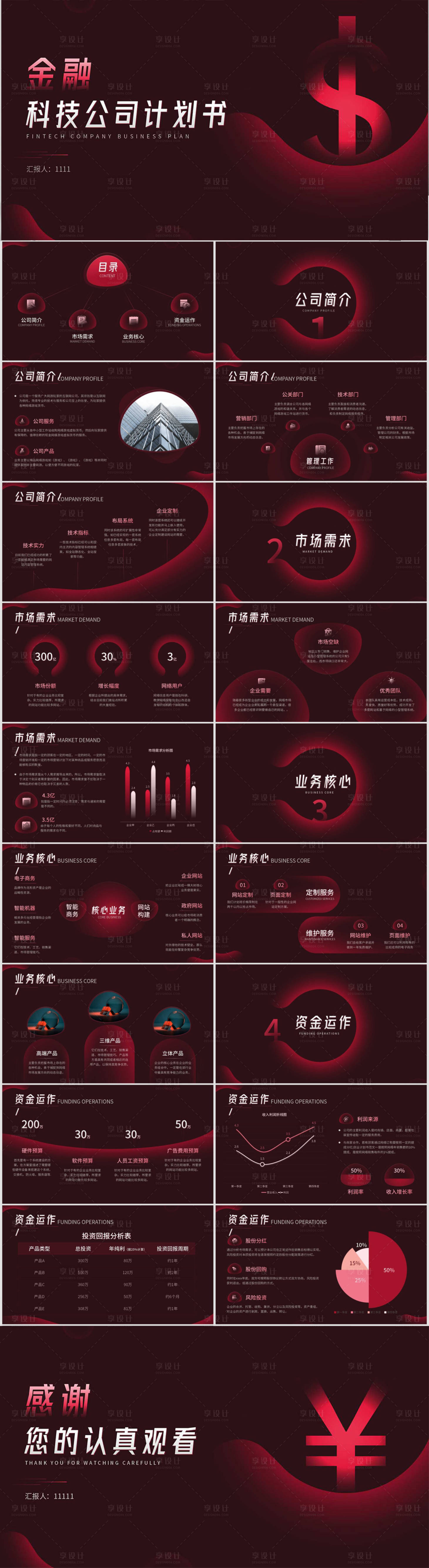 源文件下载【享设计】搜索编号：35360012348071632【金融科技公司计划书ppt】