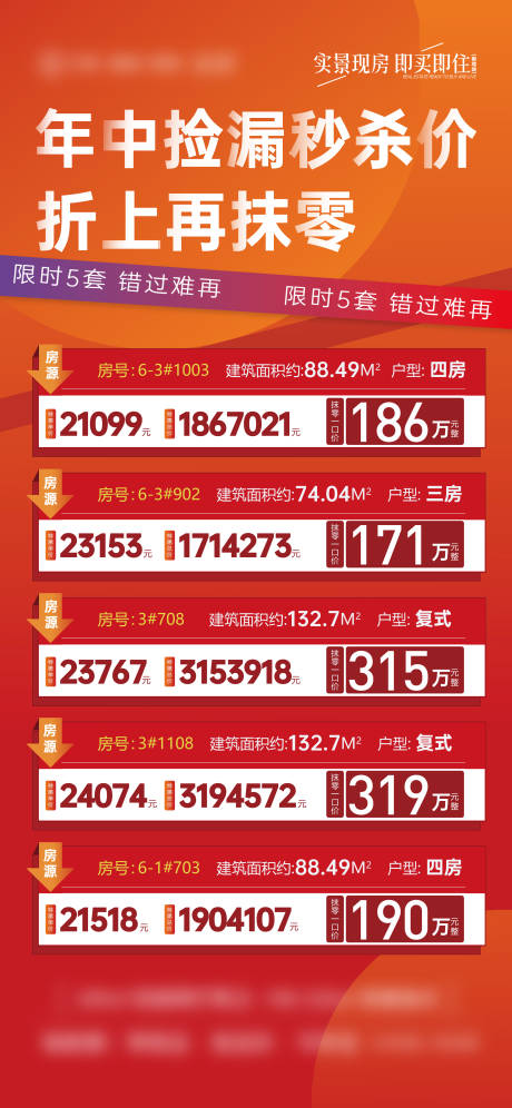 源文件下载【地产户型热销海报】编号：48600012168385309