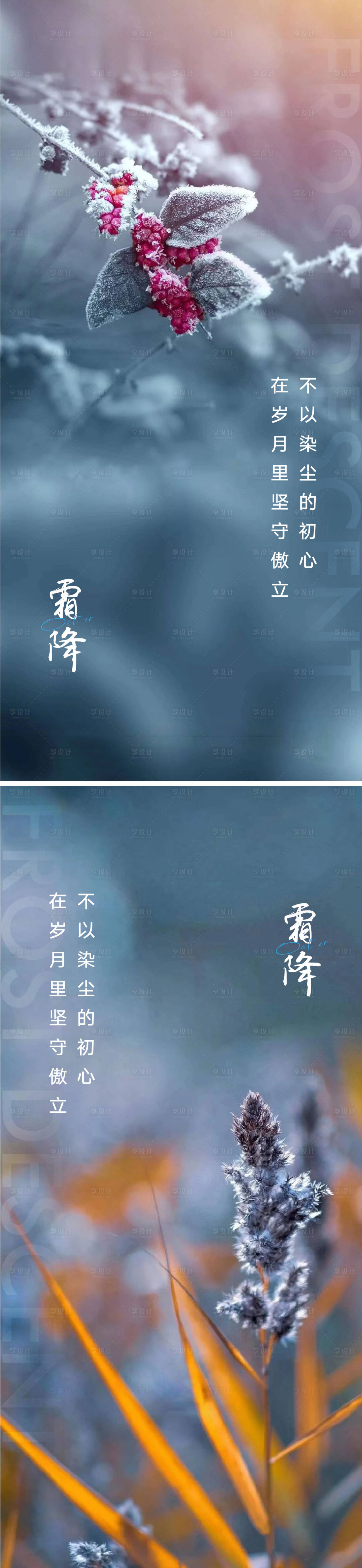 源文件下载【享设计】搜索编号：13770012086288592【霜降海报】