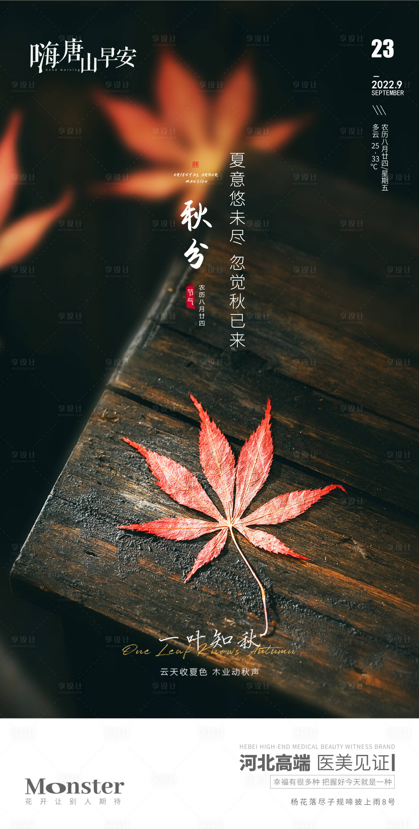 源文件下载【享设计】搜索编号：12660012279977046【医美秋分节气海报】