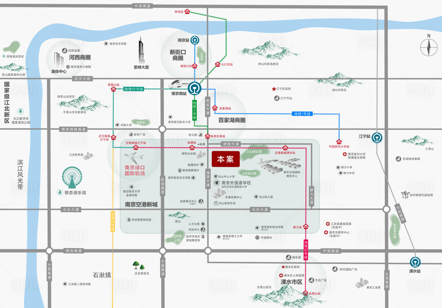 源文件下载【地产交通地段位置人居商业区位图】编号：20220902205840018