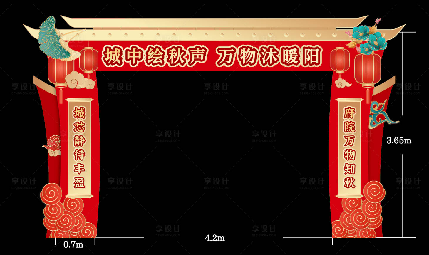 源文件下载【享设计】搜索编号：53960012997796967【地产新春龙门架】