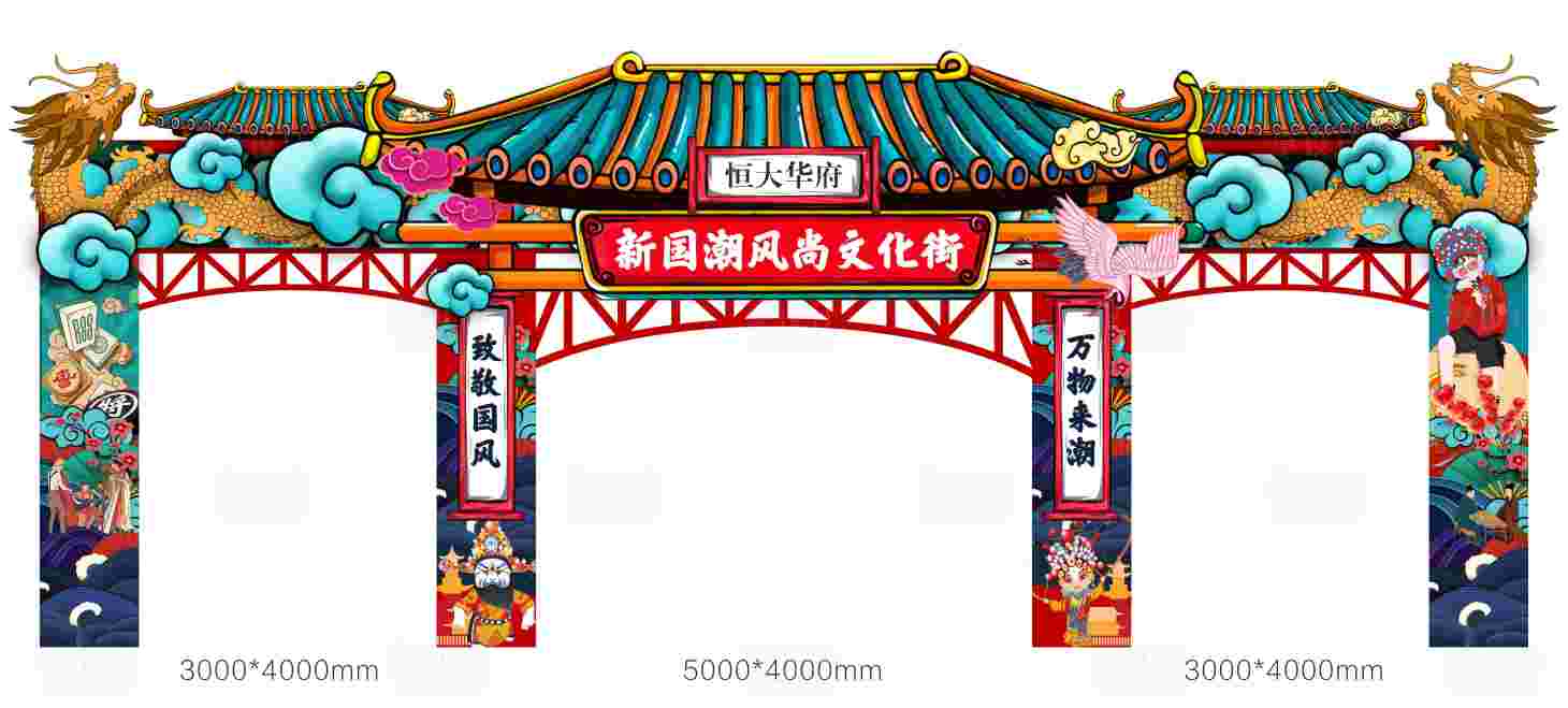 源文件下載【地產(chǎn)國潮龍門架】編號(hào)：56850013023744815