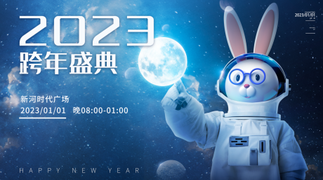 源文件下载【2023跨年盛典太空兔子主视觉】编号：20221028160750209