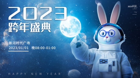 编号：20221028160750209【享设计】源文件下载-2023跨年盛典太空兔子主视觉