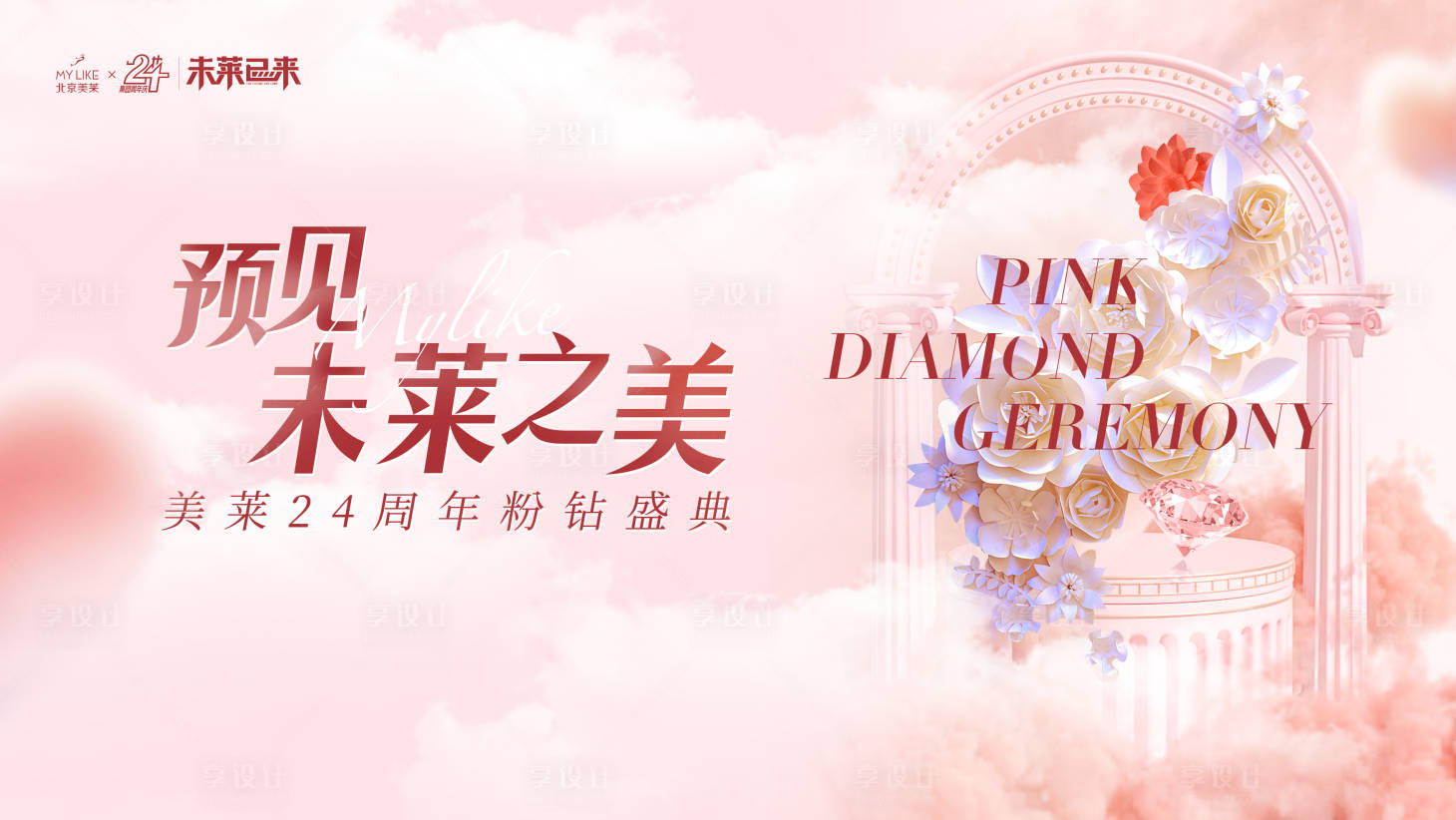 源文件下载【享设计】搜索编号：41360013014393777【医美周年盛典活动展板】