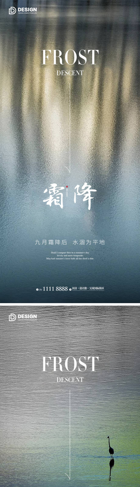 霜降节气 创意海报