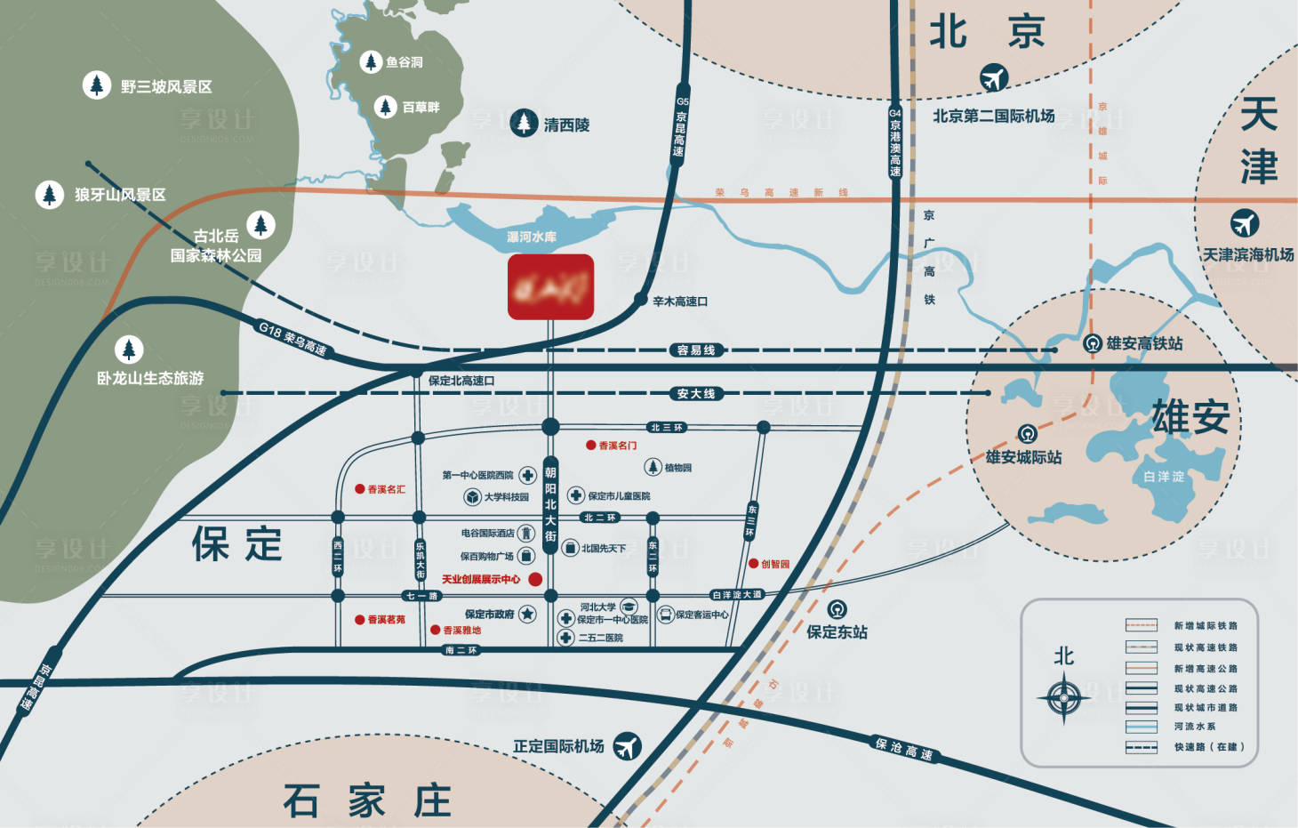 源文件下載【享設計】搜索編號：65840012933844423【雄安片區區位圖】