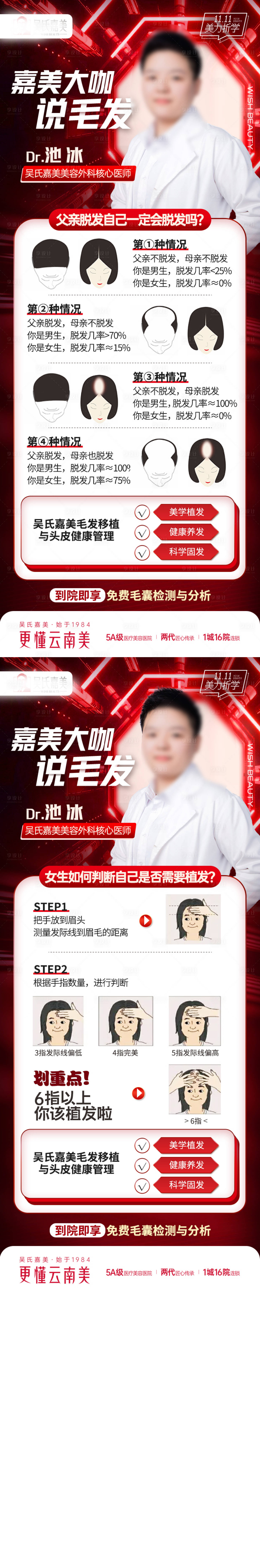 源文件下载【享设计】搜索编号：15490013035415116【植发科普海报】