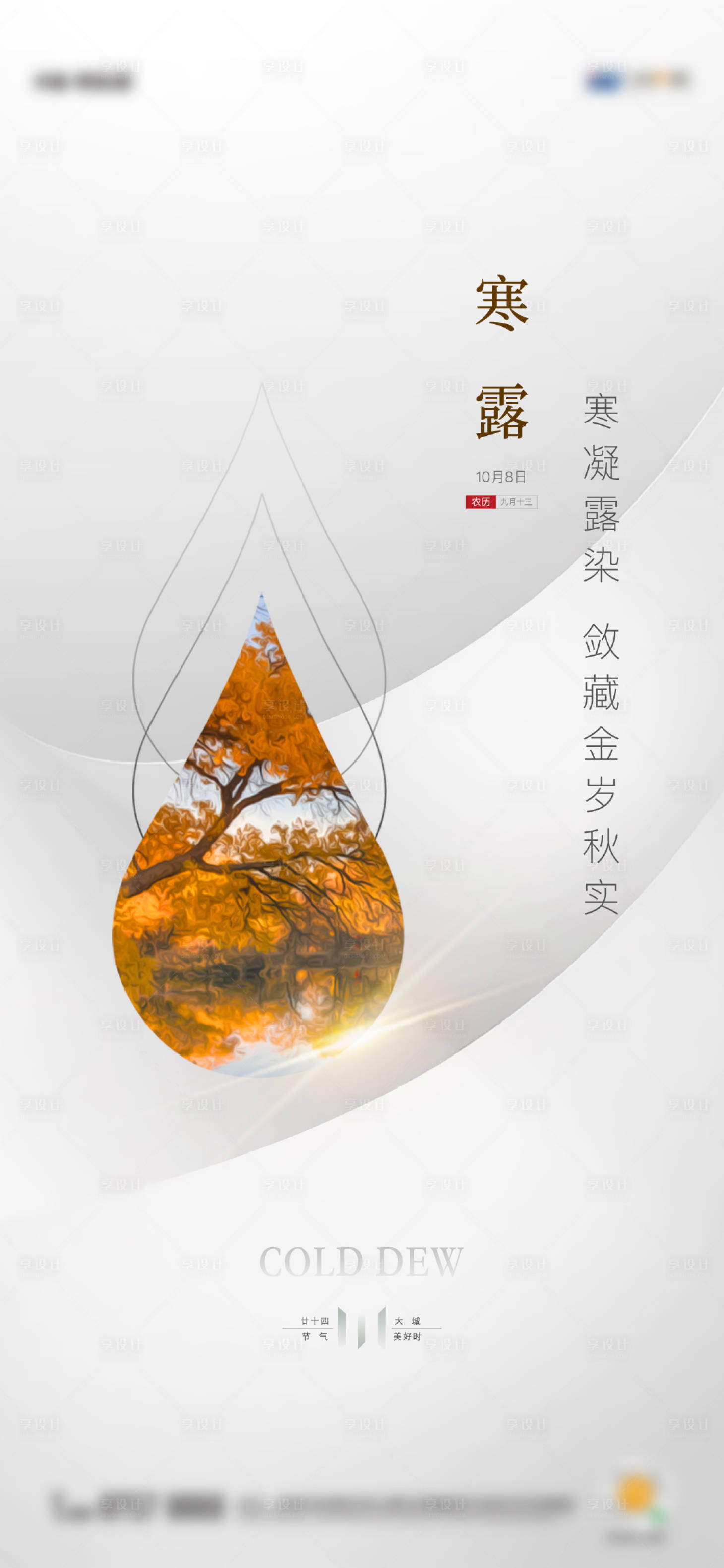 源文件下载【地产节气寒露简约单图】编号：24330012754478271