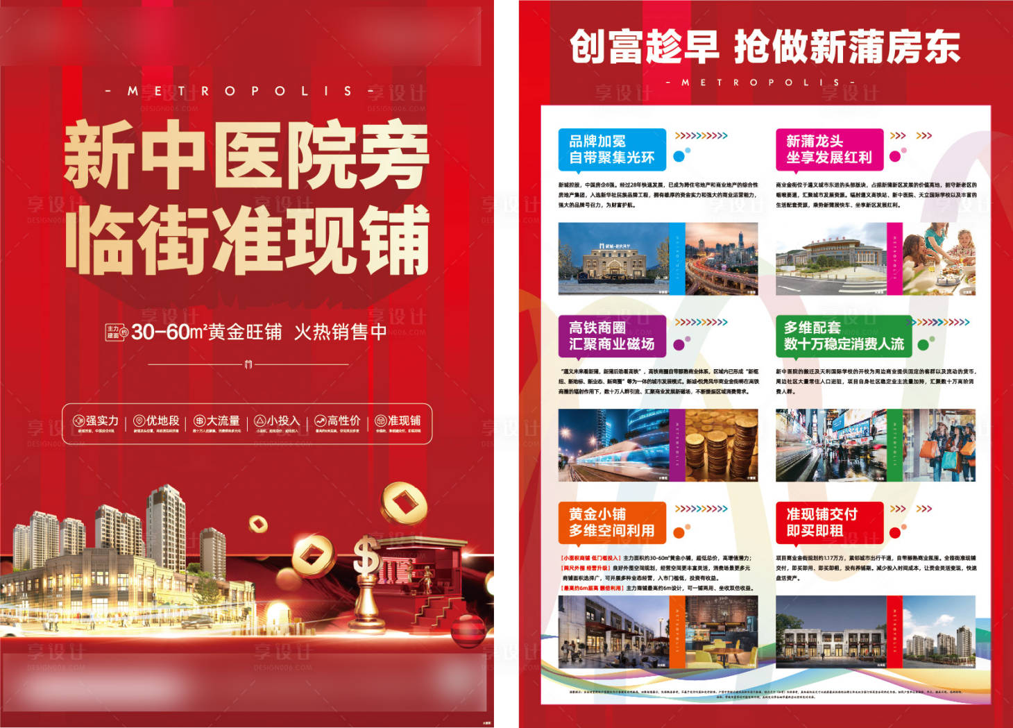 源文件下载【地产红色商业商铺DM单页】编号：97520012624974009