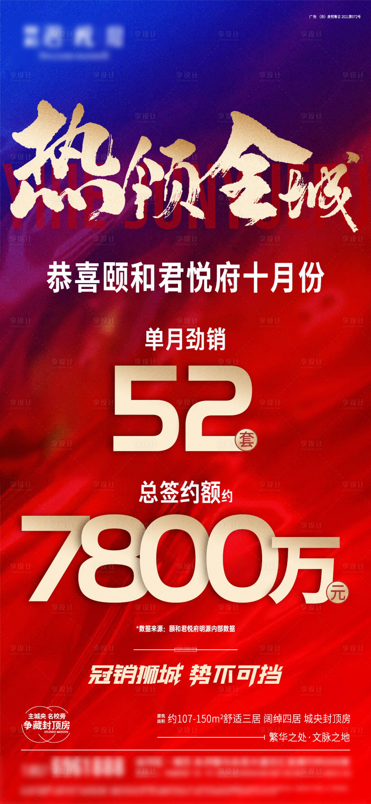 源文件下载【热销套数签约额海报】编号：27500012955429648
