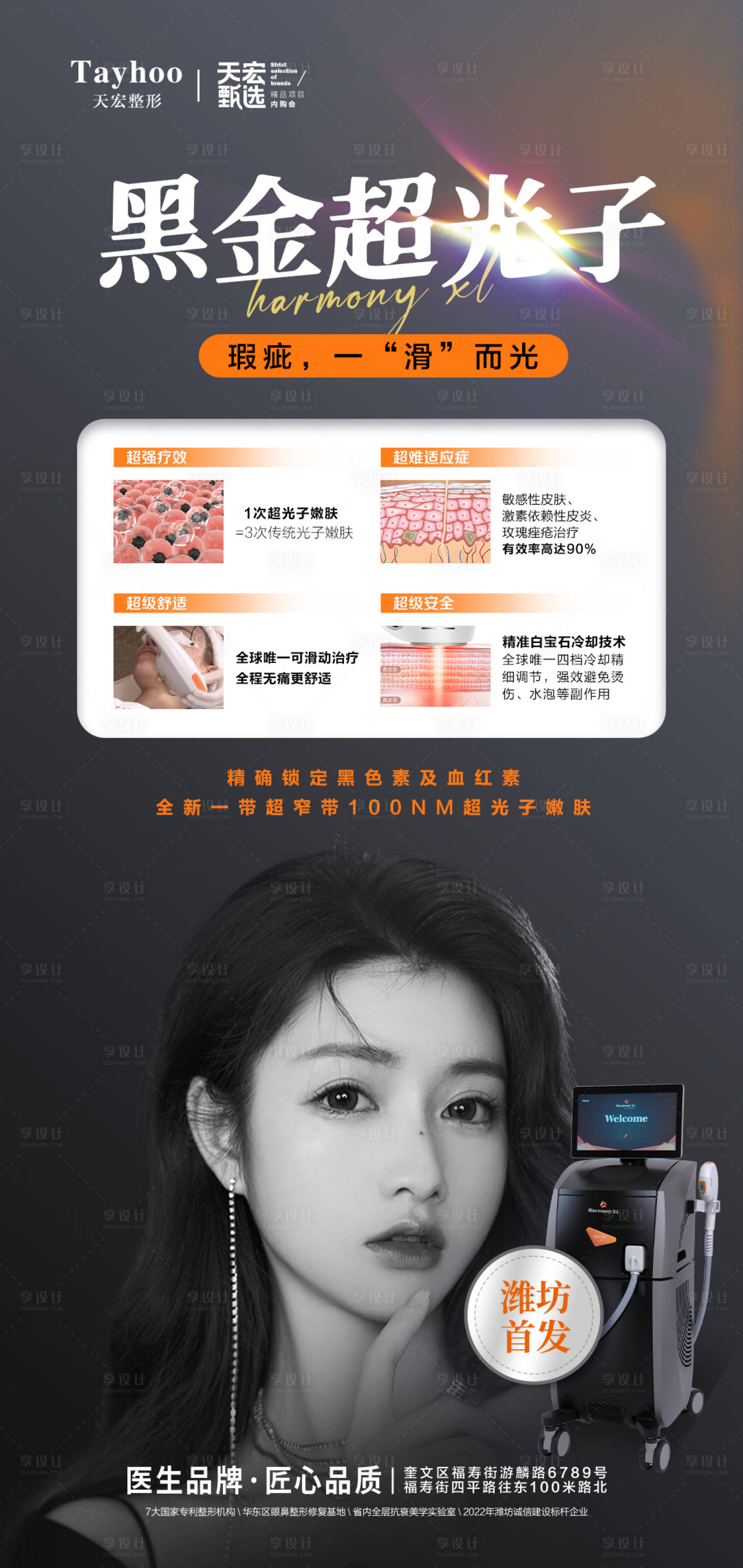 源文件下載【享設計】搜索編號：24870012666402734【醫美整形皮膚抗衰模特功效黑金超光子】
