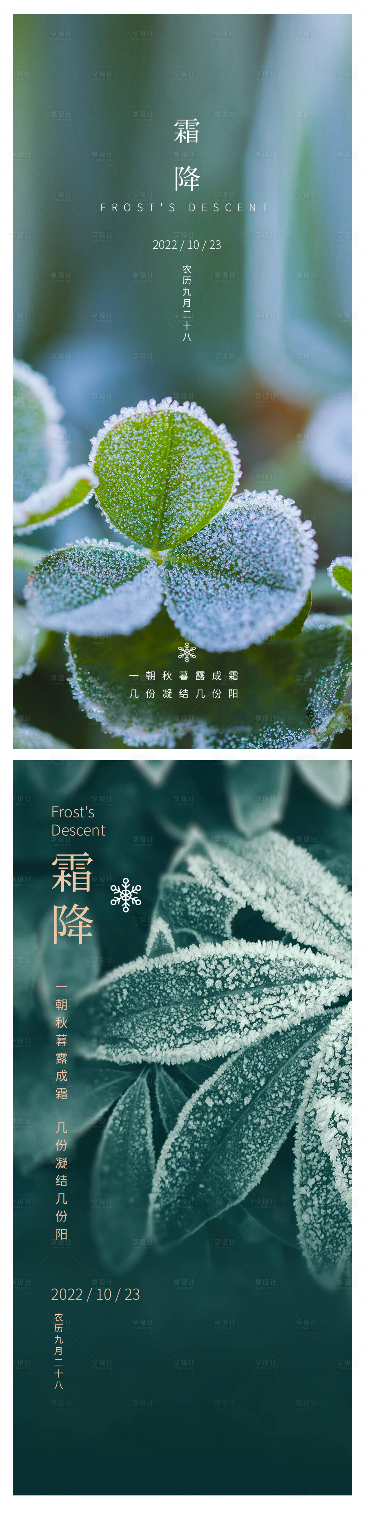 源文件下载【享设计】搜索编号：83420012753475638【霜降节气海报 】