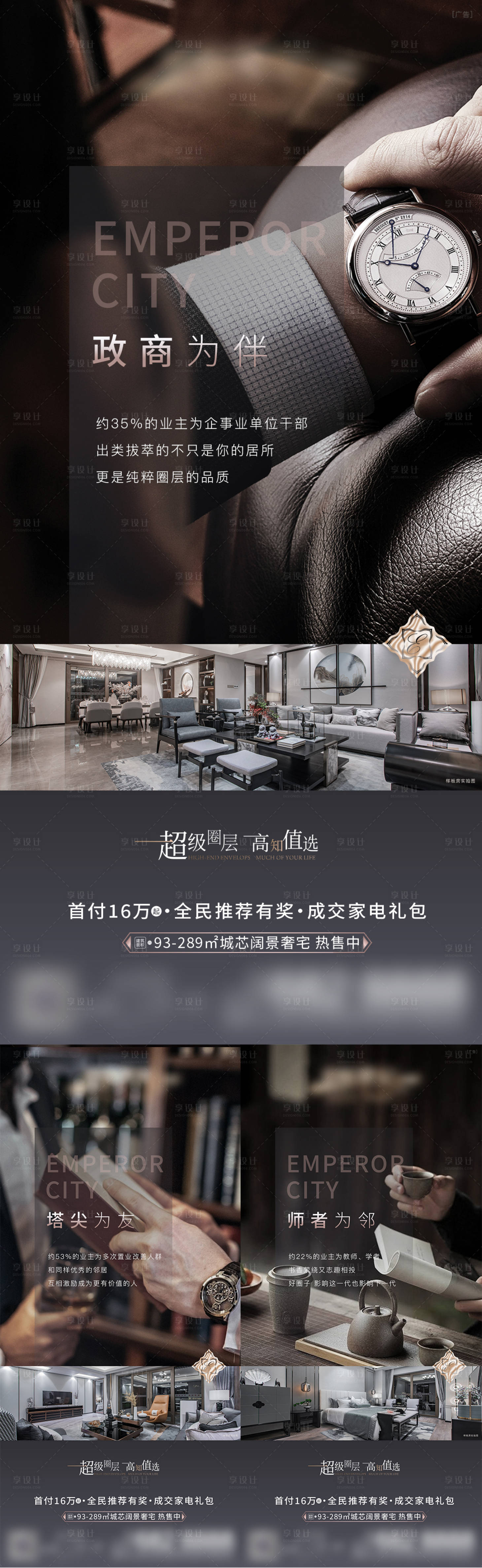 源文件下载【享设计】搜索编号：81100012547043018【房地产圈层价值系列海报】