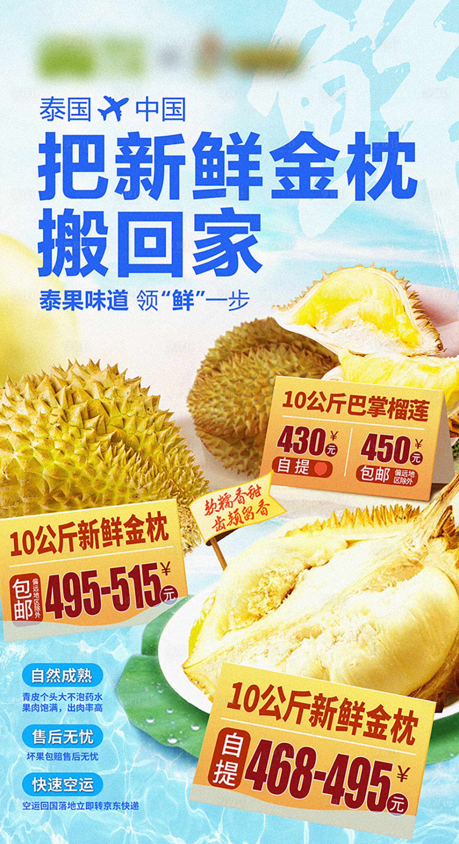 源文件下載【享設(shè)計(jì)】搜索編號(hào)：74000012569725870【金枕榴蓮促銷海報(bào)】