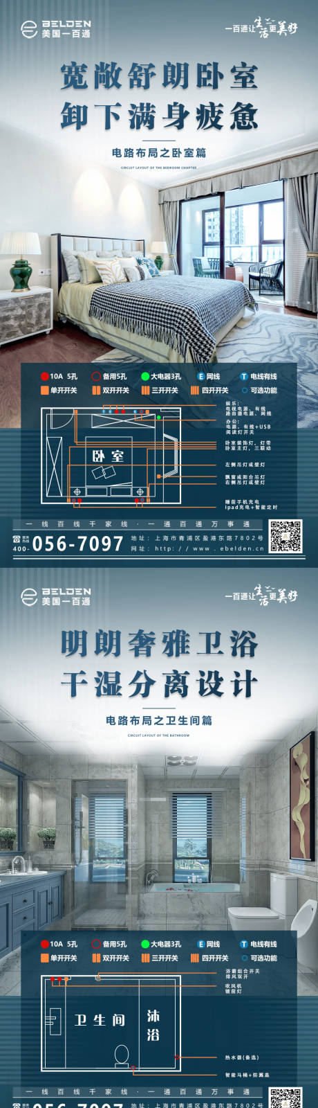 源文件下载【全屋装修电路施工合成系列海报】编号：20221018143318807