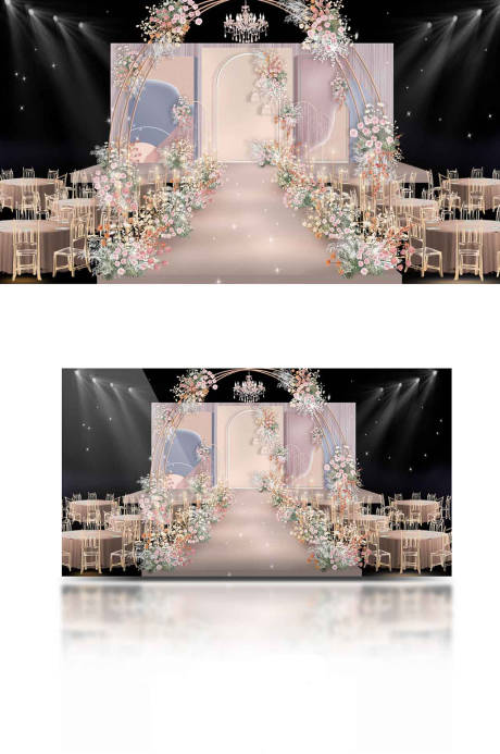 编号：20221012195558141【享设计】源文件下载-粉色现代婚礼主舞台