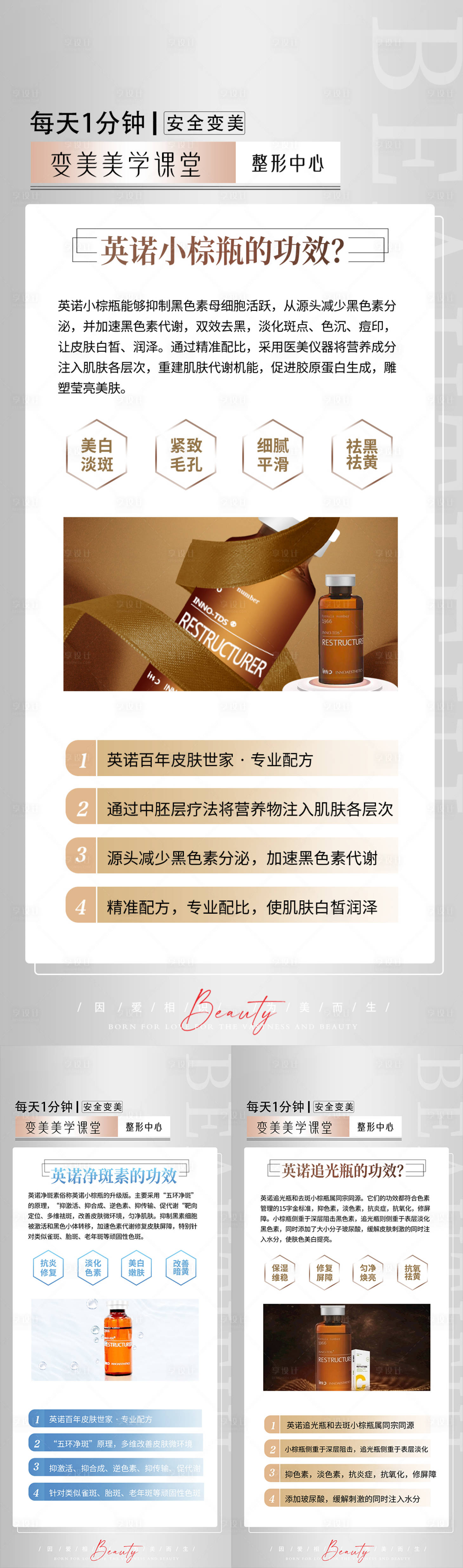 源文件下載【享設計】搜索編號：30430012670857206【英諾小棕瓶科普海報】