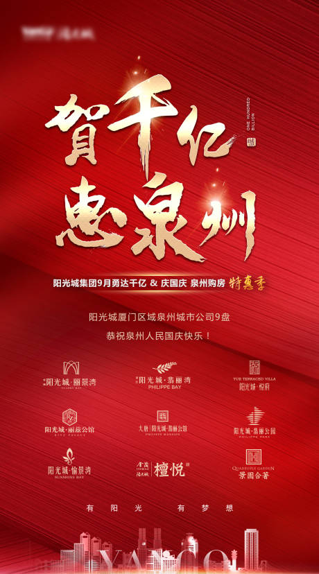 地产庆贺销售达标宣传海报