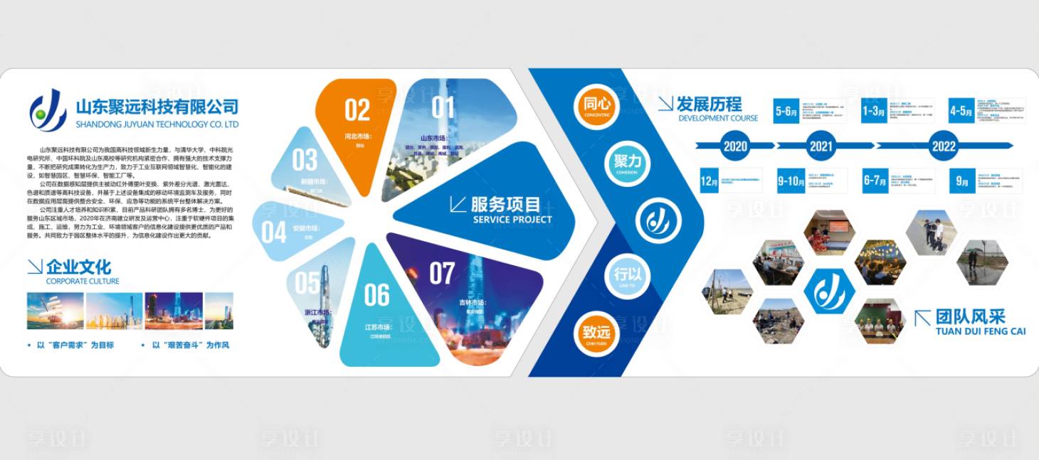 源文件下載【享設計】搜索編號：67110012541305625【藍色科技企業文化墻背景板】