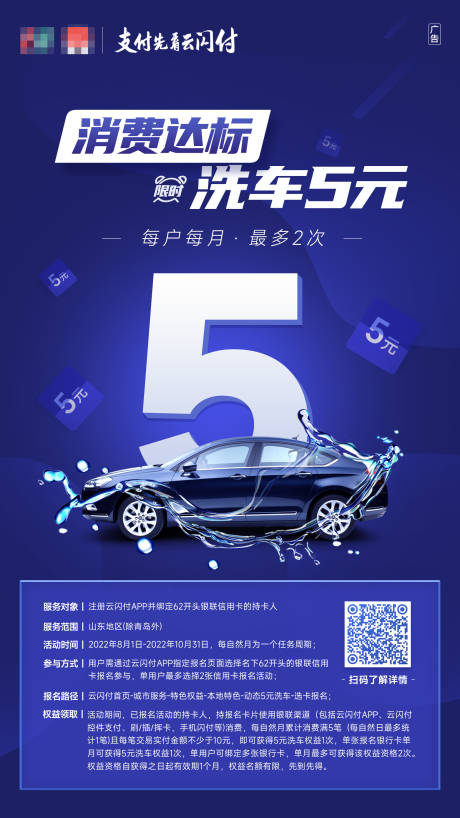 源文件下载【消费达标5元洗车活动海报】编号：17120012795694196